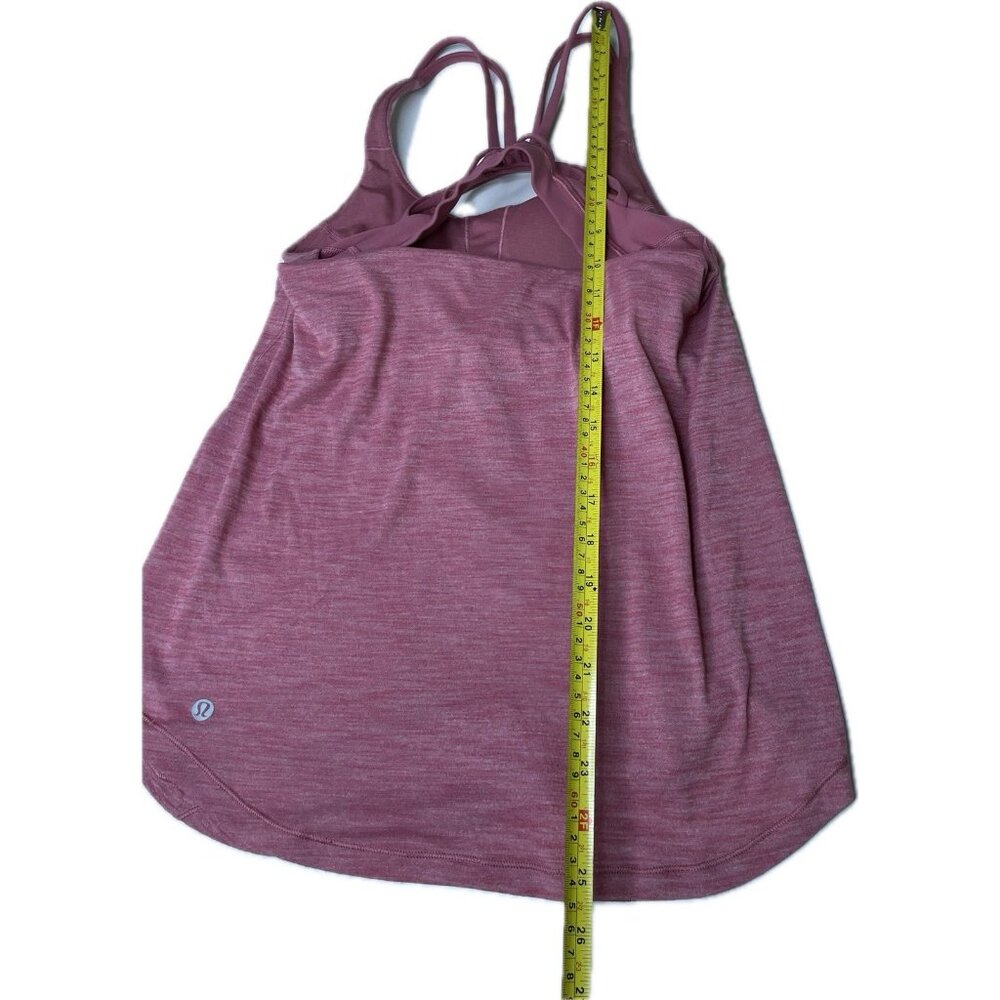 Lululemon Moment To Movement 2-In-1 Tank Pink Heathered Misty Merlot 4 S Padded - Picture 9 of 9
